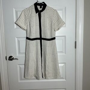 Ann Taylor Cream and Black Mini Dress